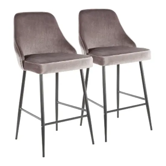 Set of 2 Marcel Contemporary Counter Height Barstools - LumiSource image {11}