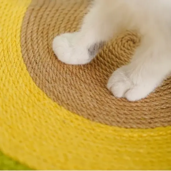 Fairyland&trade; - Avocado Cat Scratcher Bed &ndash; Large Sisal Rope Cat Nest with Anti-Slip Bottom, Soft Plush Fabric, Dual Function Lounge and Scratching Pad image {2}