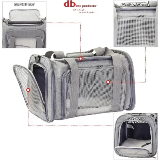 dbest products Pet Smart Cart Carrier Sport Soft Sided Collapsible Folding Travel Bag For Dogs Cats Airline Approved - 11 x 16 inch image {2}