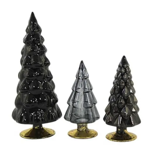 Cody Foster 7.0 Inch Small Hue Tree Black Set / 3 Halloween Decorative Tree Set , Halloween Decor Decorate Decor Mantle Halloween (3PC) image {1}