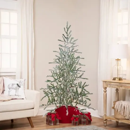 Northlight 5' Prelit Artificial Christmas Tree Flocked Alpine Twig - Warm White Lights image {1}