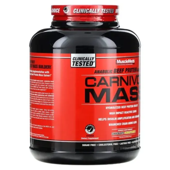MuscleMeds Carnivor Mass, Anabolic Beef Protein Gainer, Chocolate Peanut Butter, 5.9 lbs (2,674 g) image {3}