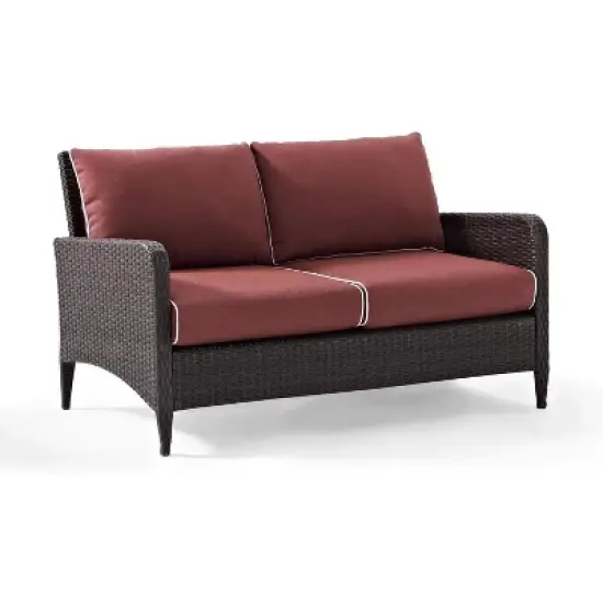 HomeStock Kiawah Outdoor Wicker Loveseat image {11}