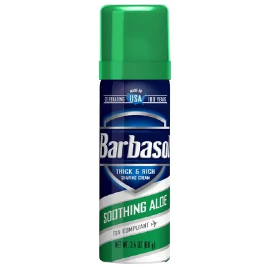 Barbasol Soothing Aloe Shaving Cream - 2.4oz - Trial Size image {3}