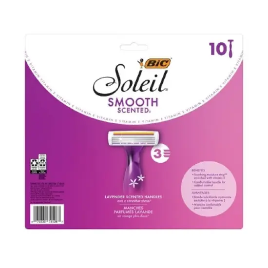 BiC Soleil Smooth Scented Women's Disposable 3-Blade Razor with Moisture Strip - 10ct image {9}