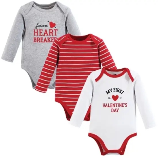 Hudson Baby Infant Boy Cotton Long-Sleeve Bodysuits, Valentine Heartbreaker image {8}