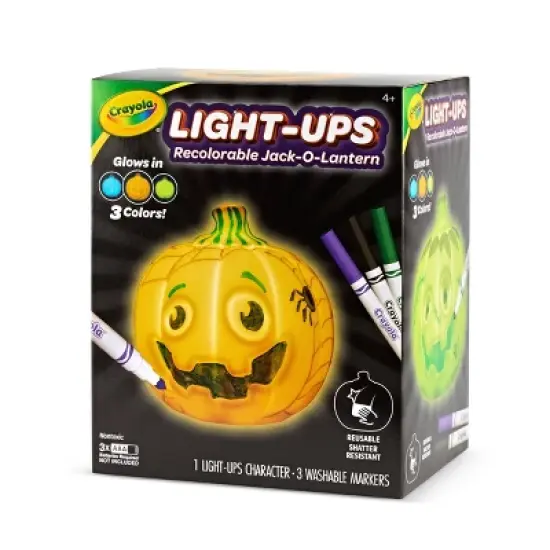 Crayola Light Ups Jack O Lantern: Drawing & Coloring Kit for Kids, Includes Washable Markers, Requires 3 AAA Batteries image {2}