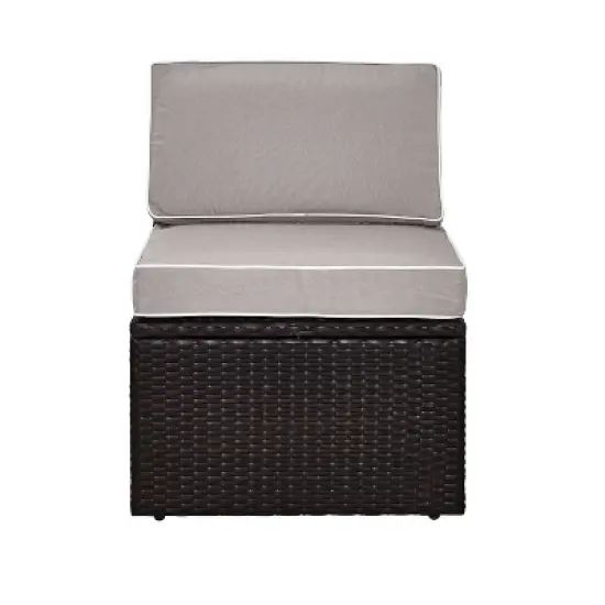 Palm Harbor Outdoor Wicker Center Chair - Gray - Crosley image {3}