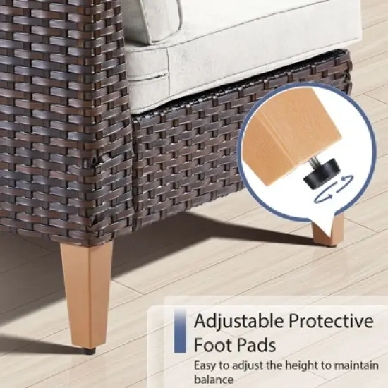 Gymojoy 3PCS Outdoor Patio Sectional Sofa Wicker Sofa Rattan & Wicker Modern Modular Sofa image {6}