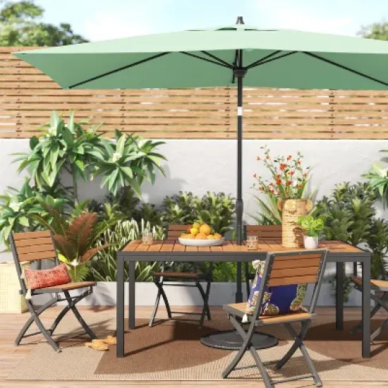 10'x6' Rectangular Market Patio Umbrella - Black Pole - Threshold&trade; image {1}