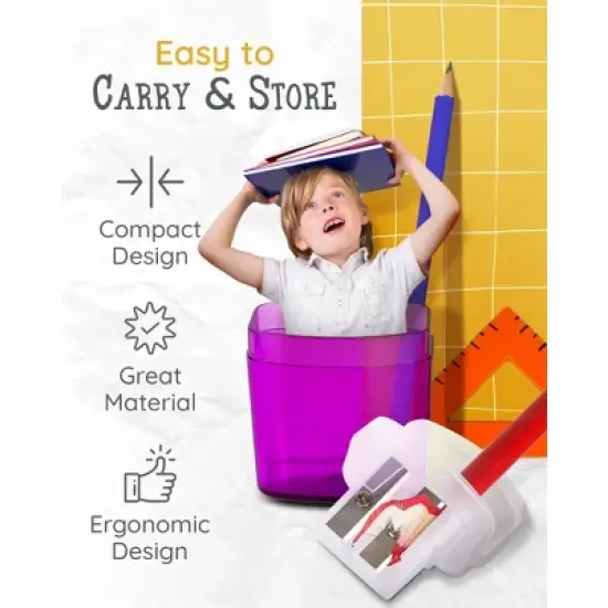 Paper Junkie 100 Pack Pencil Sharpeners - Double Hole Sharpener for Classroom Supplies, Pencil Sharpener for Kids image {1}