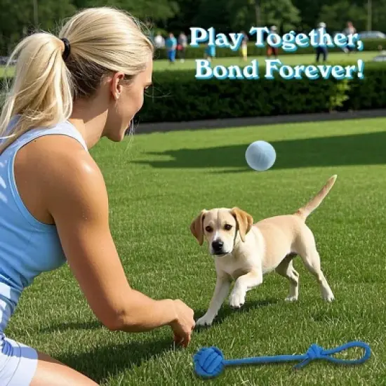 Itopfox 20 Pack Puppy Chew Toys - Blue Dog Teething Toys for Puppies, Teething Rings and Durable Ropes, Rubber Toy Bundle for Small Dogs image {2}