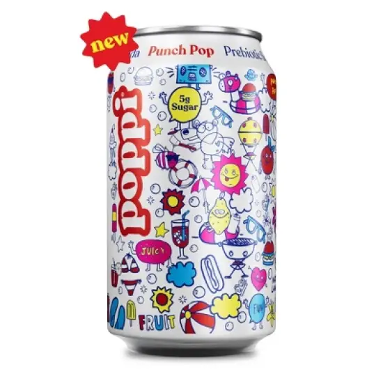 Poppi Punch Pop Prebiotic Beverage Soda - 12 fl oz Can image {4}