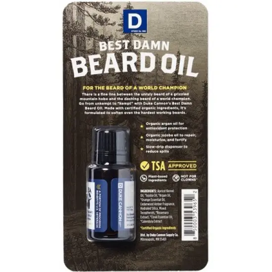 Duke Cannon Supply Co. Supply Best Damn Beard Oil - Trial Size - 0.5oz image {1}