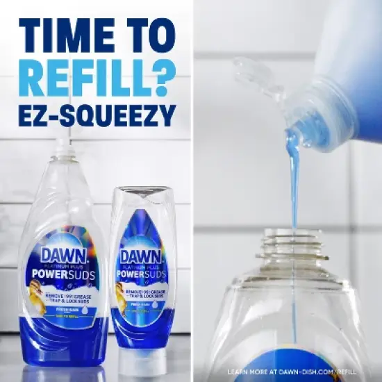 Dawn Platinum Plus PowerSuds Ez Squeeze Dish Soap - Fresh Rain - 17.4 fl oz image {8}