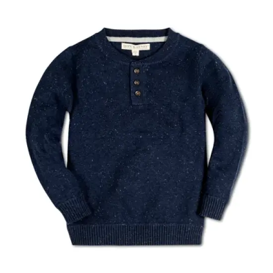 Hope & Henry Boys' Long Sleeve Henley Pullover Sweater, Infant image {4}