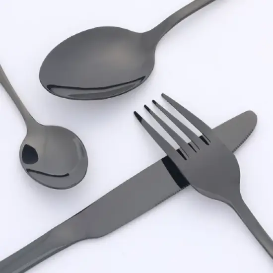 REGALWOVEN 24 Pcs 1 Set Stainless Steel Durable Rust-Proof Corrosion Resistant Flatware Set image {2}