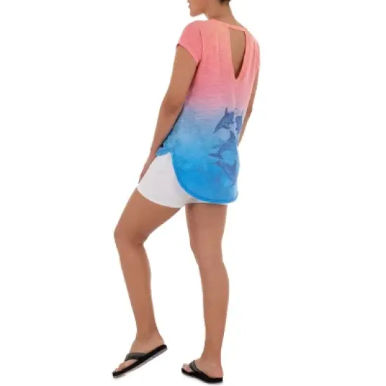 Guy Harvey Women's Dolphin Time Short Sleeve Slub Tee image {2}