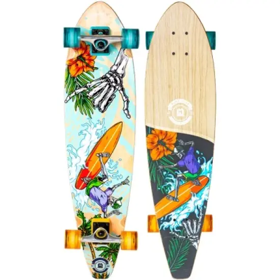 36" Pintail Longboard for Kids & Teens &ndash; Maple Deck, PU Wheels, ABEC-9 Bearings &ndash; Madd Gear image {9}