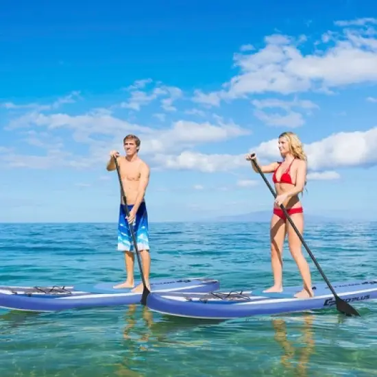 Costway 11&rsquo; Inflatable Stand Up Paddle Board SUP W/Carrying Bag Aluminum Paddle Navy image {1}