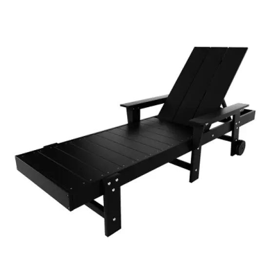 WestinTrends Ashore Modern Reclining Chaise Lounge With Arms & Wheels image {5}