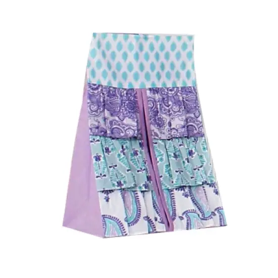 Bacati - Paisley Isabella Purple Lilac Aqua 6 pc Crib Bedding Set with Long Rail Guard Cover image {8}