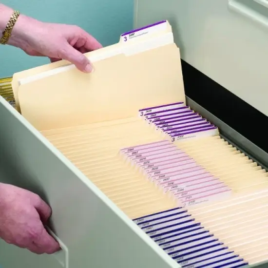 Smead File Folder, 1/3-Cut Tab, Assorted Position, Letter Size, Manila, 24 per Pack (11928) image {4}