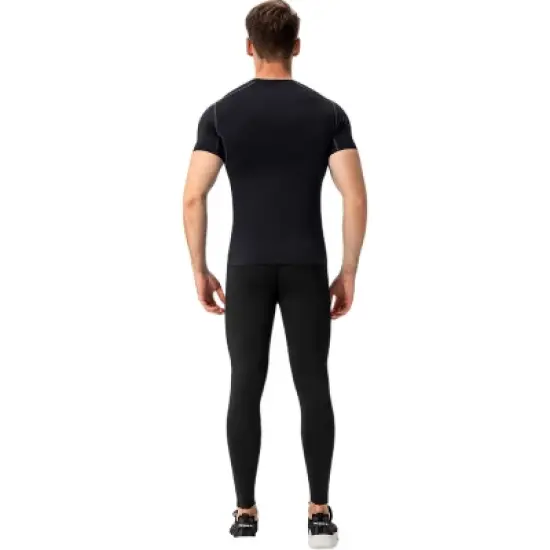 Anna-Kaci Active Men's Short Sleeve Compression Shirt with Stretch Fit and Moisture-Wicking Fabric image {4}