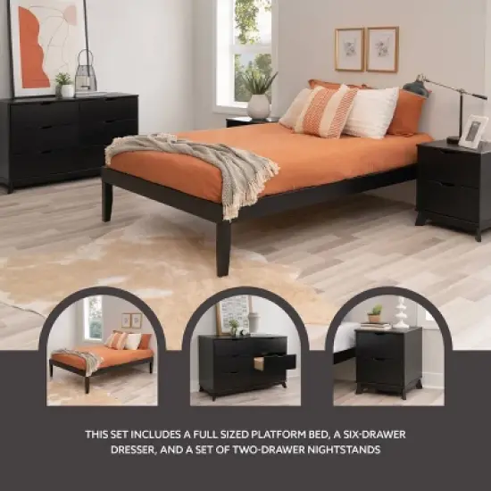 Powell Pensy Platform Bed Dresser and 2 Nightstands image {31}