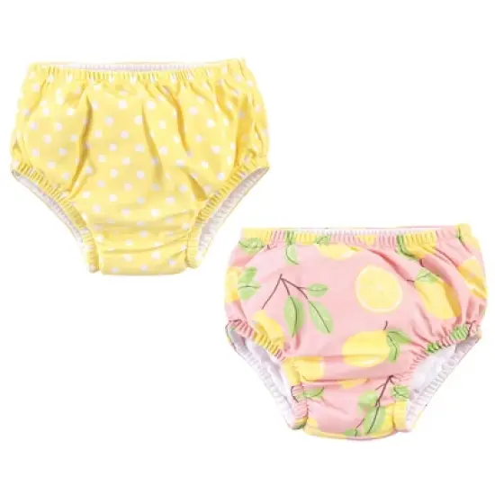 Hudson Baby Infant and Toddler Girl Swim Diapers, Pink Lemons image {4}