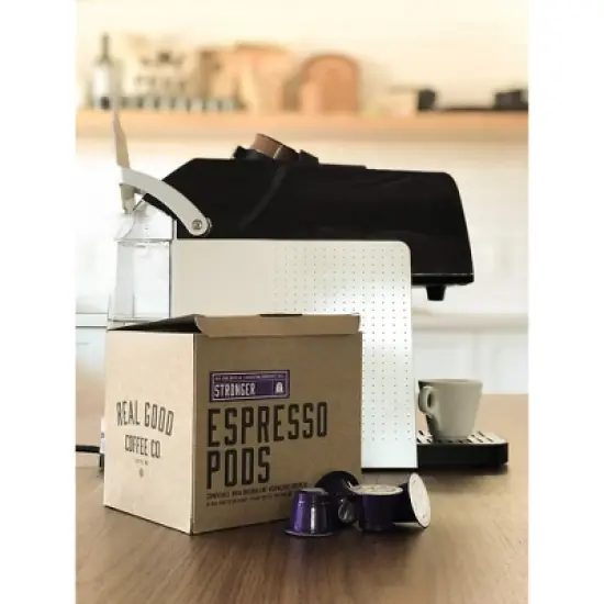 Real Good Coffee Espresso Pods - Organic Espresso - Compatible with Nespresso Original Line Brewers - 72 Count image {5}