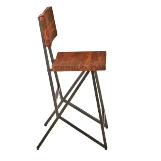 Trestle Counter Height Barstool Amber/Gun Metal image {3}