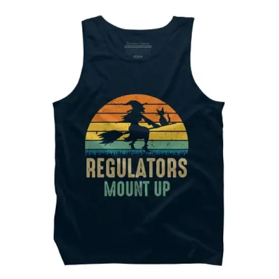 Men's Design By Humans Regulators Mount Up Halloween Witch By RedBirdLS Tank Top image {6}
