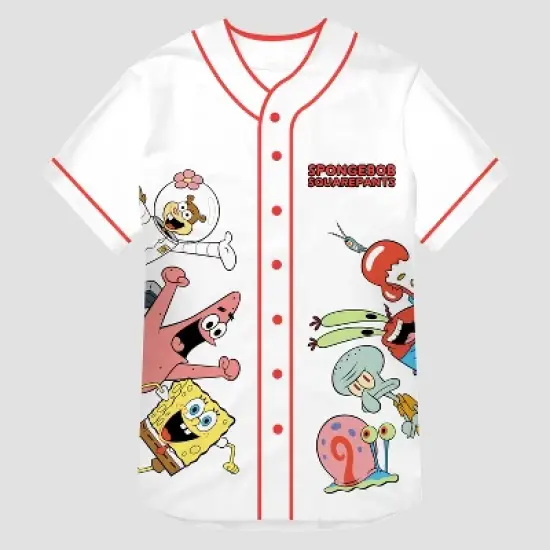 Men's Nickelodeon SpongeBob SquarePants Short Sleeve Jersey - White image {4}