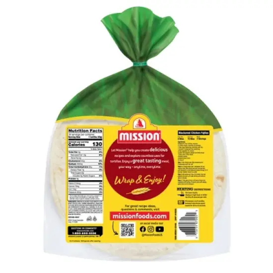 Mission Fajita Size Soft & Fluffy Homestyle Flour Tortillas - 24oz/16ct image {1}