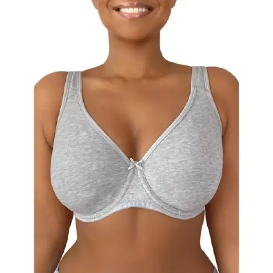 Fit For Me by Fruit of the Loom Womens Plus Size Beyond Soft Cotton Unlined Underwire Bra image {5}