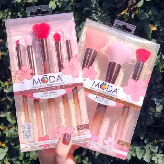 MODA Brush Cherry Blossom Makeup Brush Bundle Set- 8pc image {3}