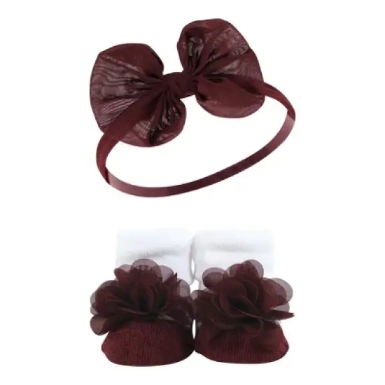 Hudson Baby Infant Girl Headband and Socks Giftset, Fall Leopard, One Size image {3}