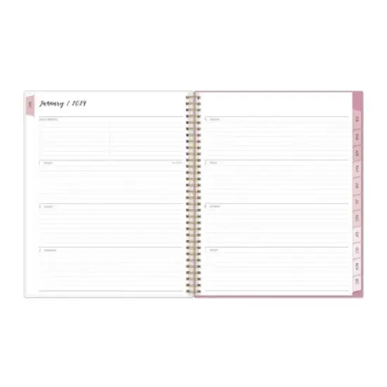 Ivory Paper Co 2024 Planner 11"x8.5" Weekly/Monthly Wirebound Celine Rose Pink image {4}