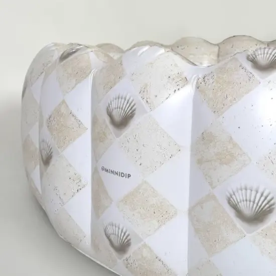 MINNIDIP Exclusive Resort Collection Tufted Pool 125 gal Novelty Kiddie Pool - Travertine Shells: PVC Inflatable with Drain Plug image {4}