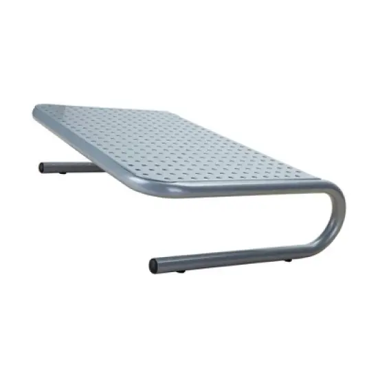 Mind Reader Metal Monitor Stand with Keyboard Storage Space Silver image {8}