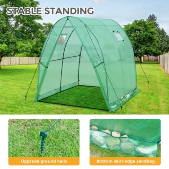EAGLE PEAK Tunnel Greenhouse Garden Green House, 70.9"x70.9"x78.7", Clear/Green image {3}