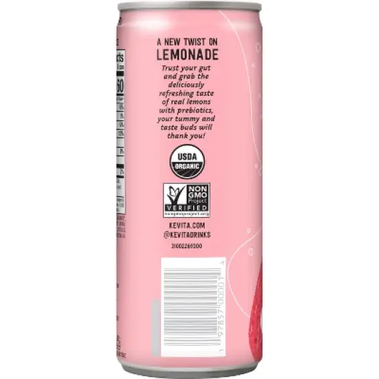 KeVita Strawberry Sparkling Prebiotic Lemonade - 12 fl oz image {3}