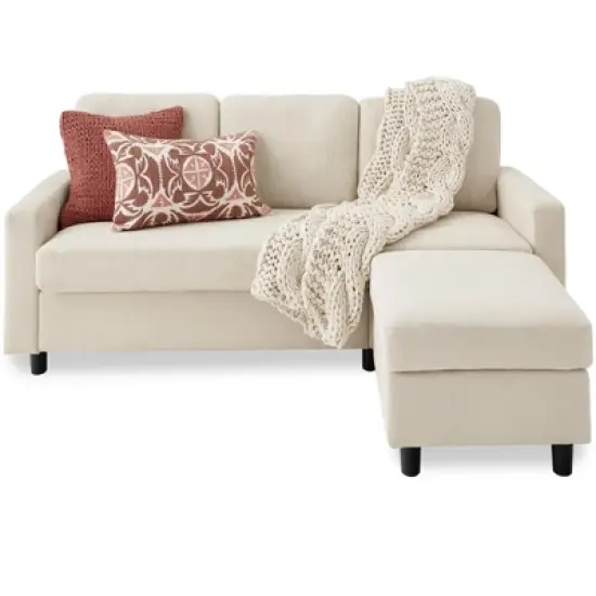 Best Choice Products Upholstered Sectional Sofa Couch w/ Chaise Lounge, 3-Seat Design, Ottoman Bench image {14}
