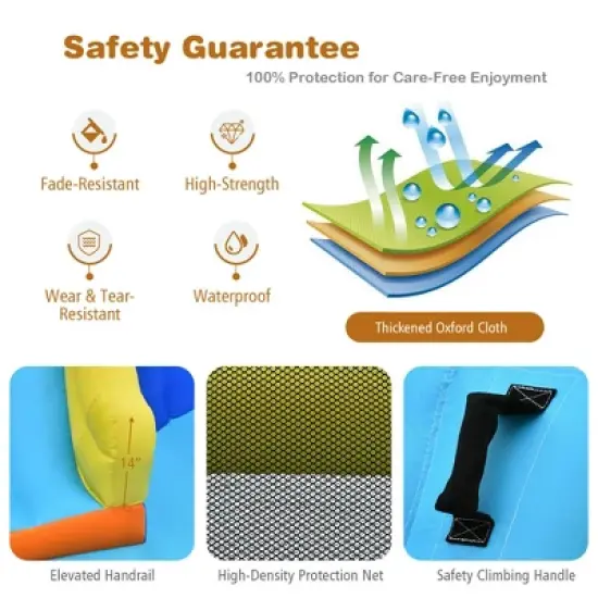 Costway Inflatable Water Slide Bounce House Climbing Wall without Blower image {6}