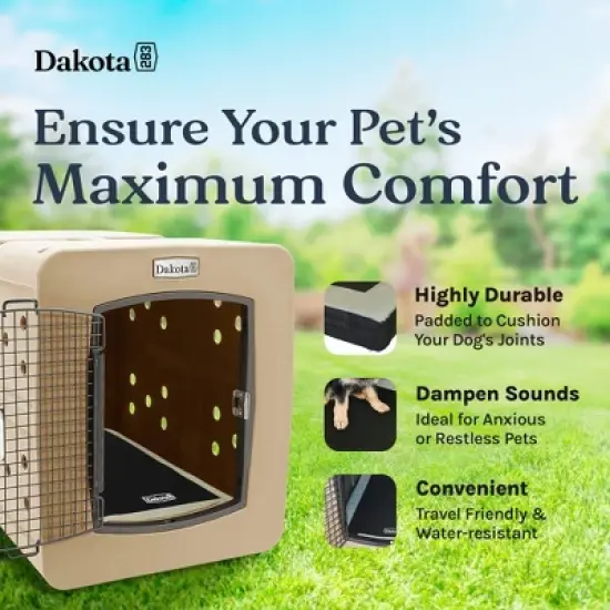 Dakota 283 Washable Portable Foam Cushioned Padded Indoor Dog Kennel Mat, Crate Cage Bed for Dogs and Pets, Black/Gray, X-Large image {2}