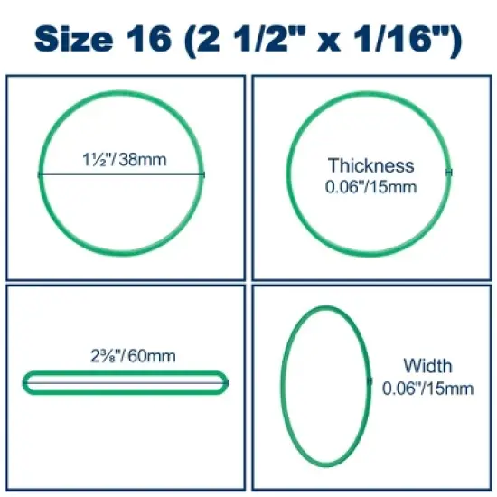 LotFancy 600Pcs Colored Rubber Bands for Office Supplies, Tie Dye, Size 16 (2 1/2" x 1/16") image {1}