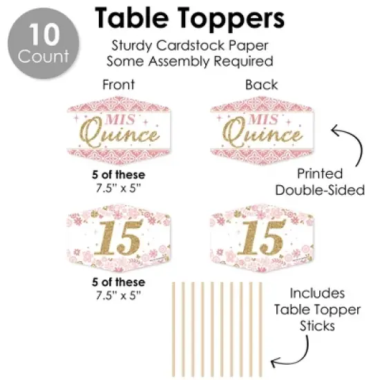 Big Dot of Happiness Mis Quince Anos - Quinceanera Sweet 15 Birthday Party Supplies Decoration Kit - Decor Galore Party Pack - 51 Pieces image {5}