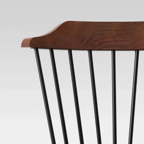 Delway Curved Back Mixed Material Counter Height Barstool Walnut - Threshold&trade; image {4}