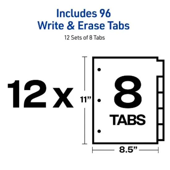 Avery Big Tab Write & Erase 8-Tab Dividers (12-Pack of 23079) image {5}